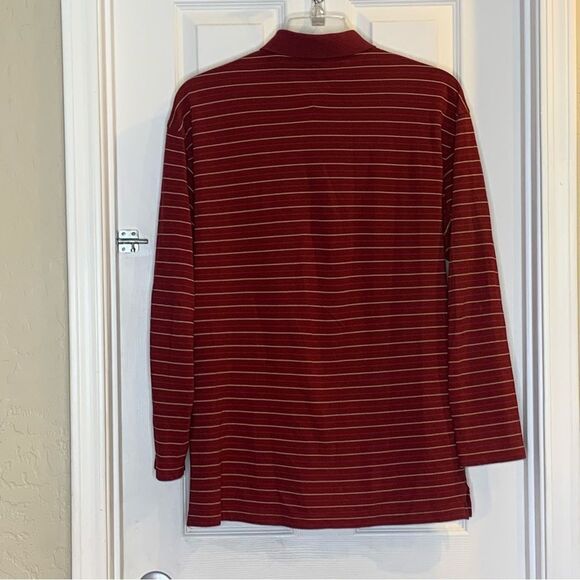 Vintage Tommy Hilfiger Dark Red Striped Polo Shirt Size XL - Picture 10 of 10